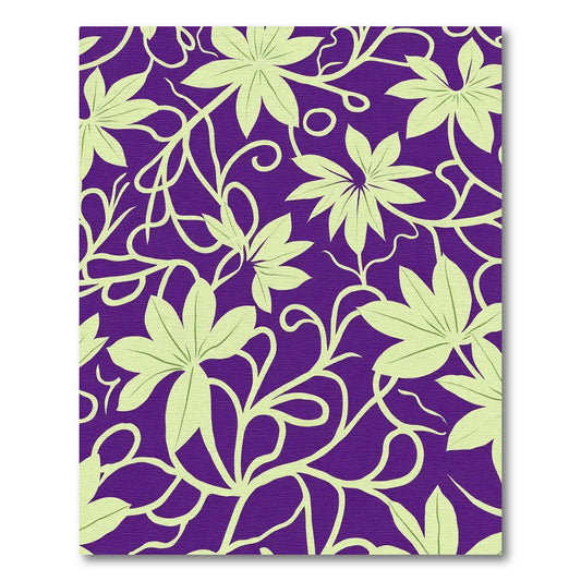 Purple Lime Green Floral Vine Rug