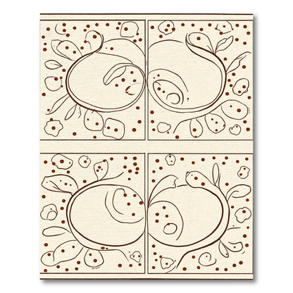 Cream Brown Organic Abstract Sprout Rug