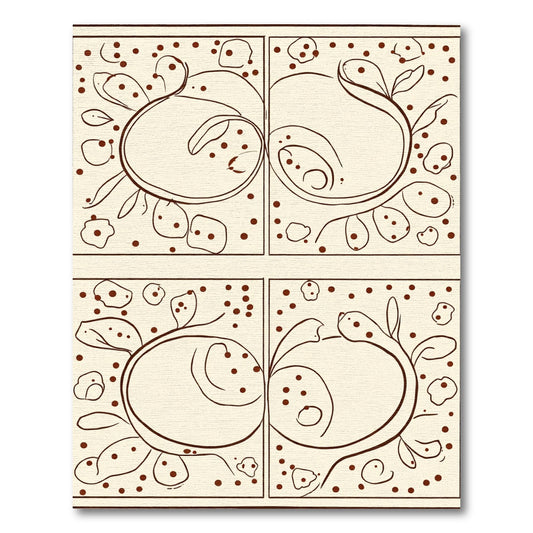 Cream Brown Organic Abstract Sprout Rug