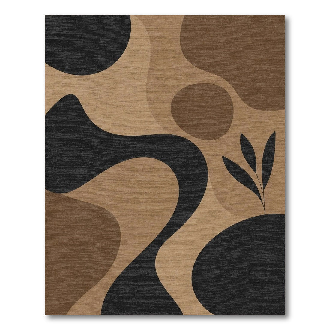 Brown Tan Abstract Organic Area Rug