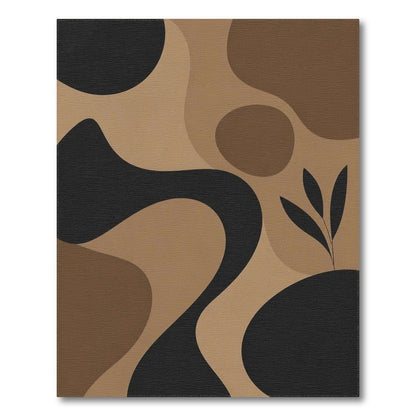 Brown Tan Abstract Organic Area Rug