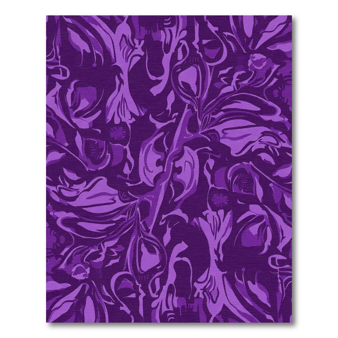 Deep Amethyst Floral Abstract Rug