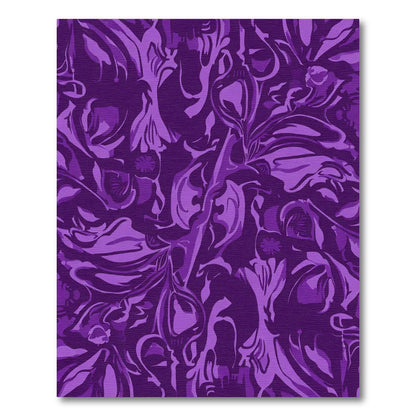 Deep Amethyst Floral Abstract Rug