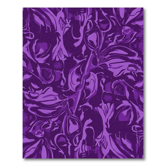 Deep Amethyst Floral Abstract Rug
