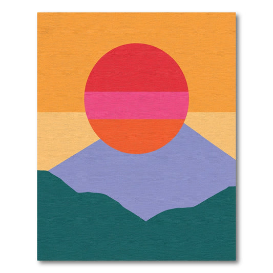 Modern Sunset Mountain Horizon Rug