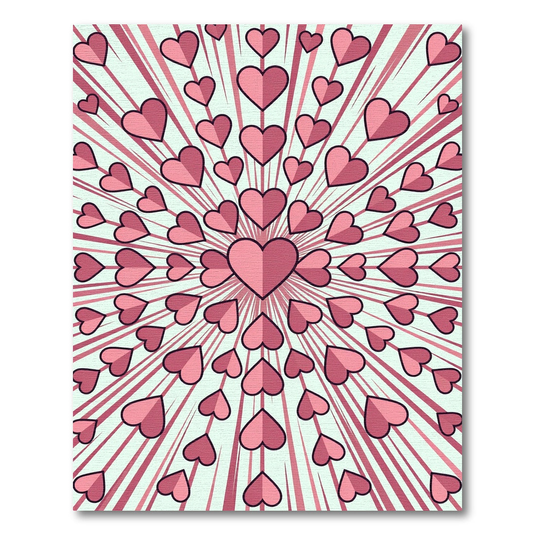 Rosy Pink Heart Burst Rug