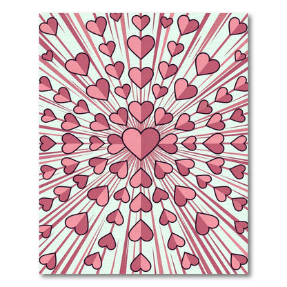 Rosy Pink Heart Burst Rug