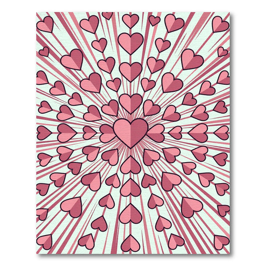 Rosy Pink Heart Burst Rug