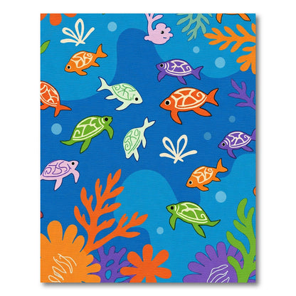 Oceanic Fish Coral Turtle Whimsy Rug