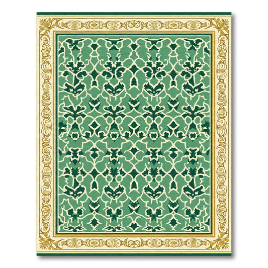Emerald Emerald Arabesque Scroll Border Rug