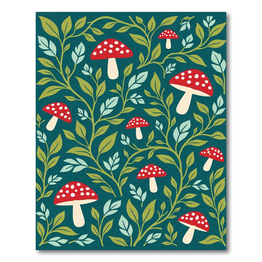 Enchanted Forest Mushroom Foliage Rug
