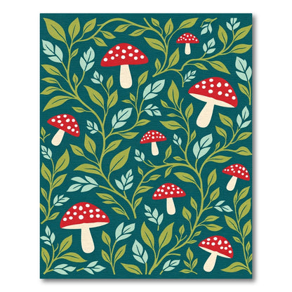 Enchanted Forest Mushroom Foliage Rug