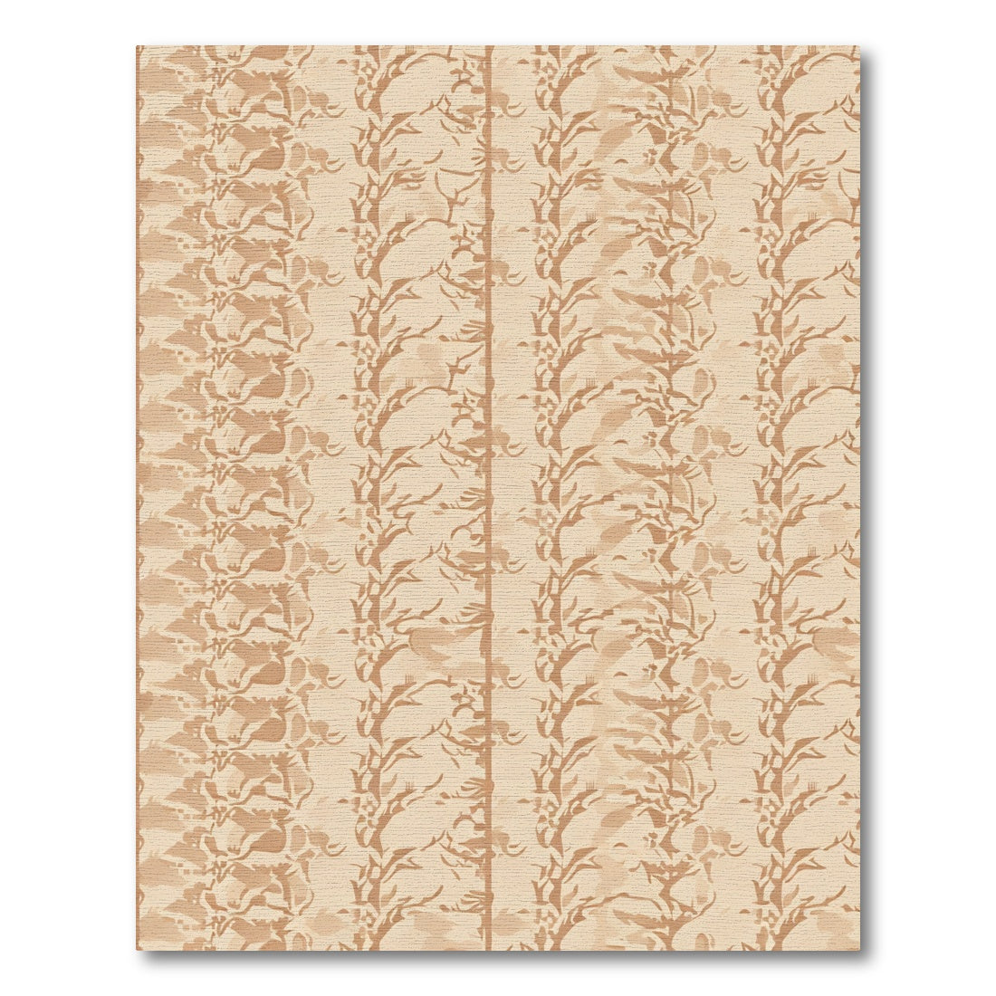 Vintage Beige Leafy Vine Stripe Rug