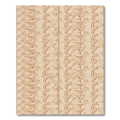 Vintage Beige Leafy Vine Stripe Rug