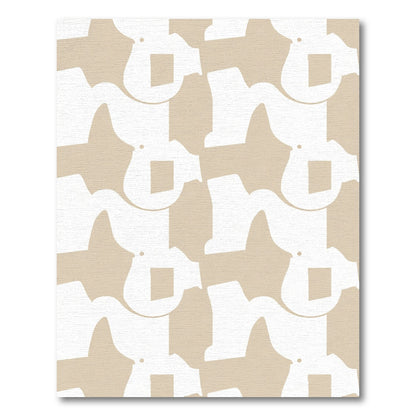 Cream White Abstract Organic Forms Rug