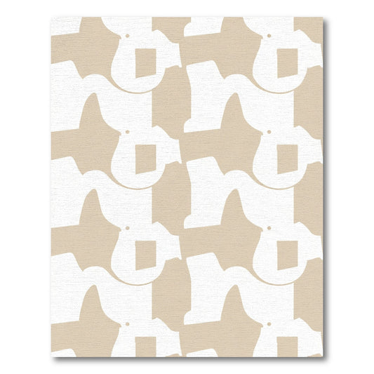 Cream White Abstract Organic Forms Rug