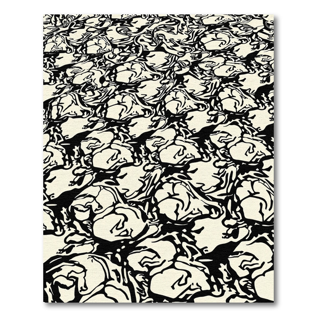 Monochromatic Organic Swirl Abstract Rug