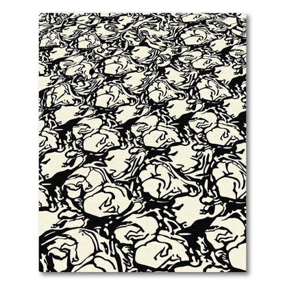 Monochromatic Organic Swirl Abstract Rug