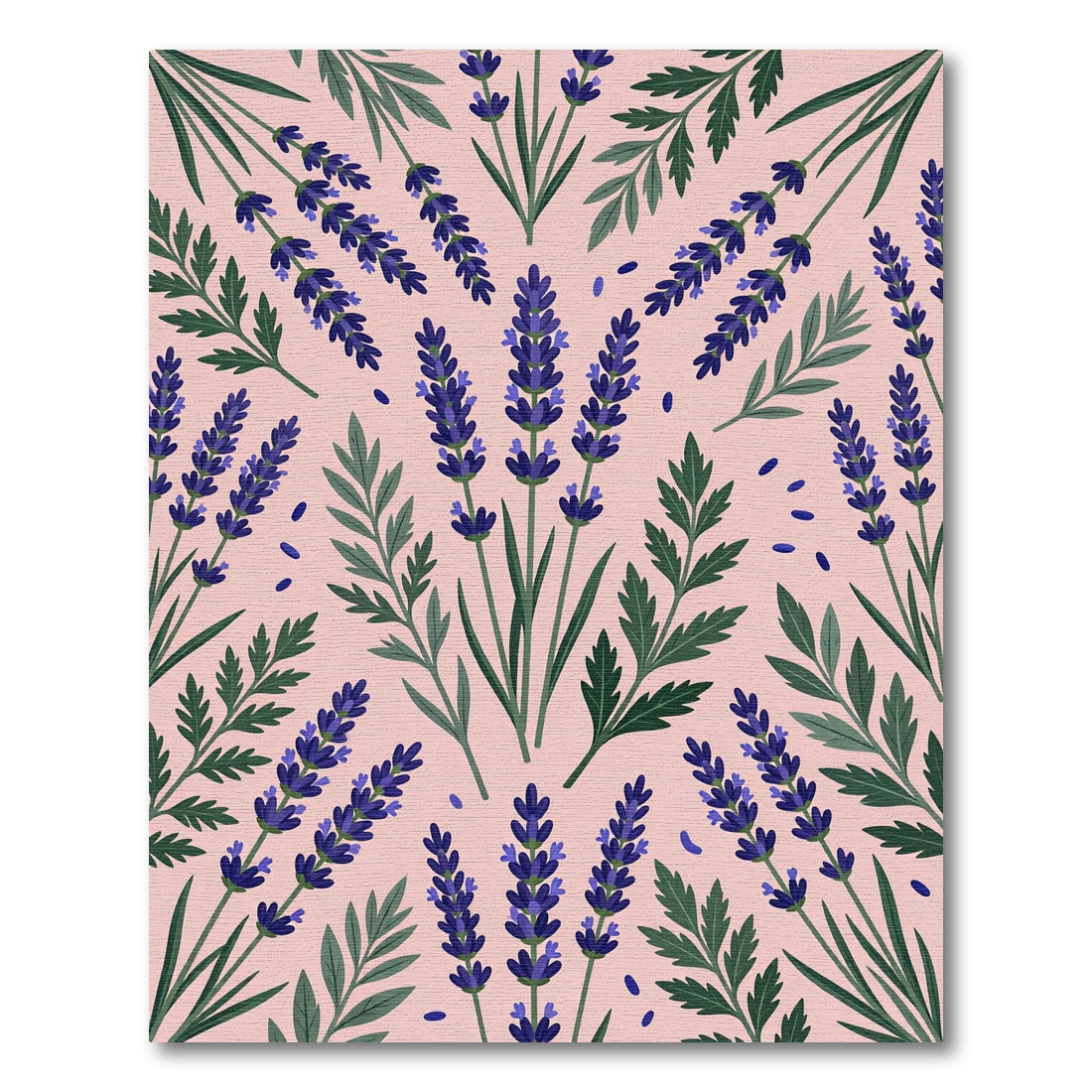 Romantic Lavender Garden Botanical Arrangement Rug
