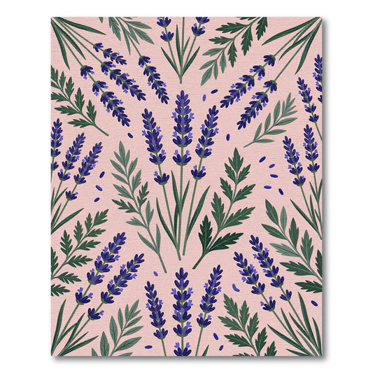 Romantic Lavender Garden Botanical Arrangement Rug