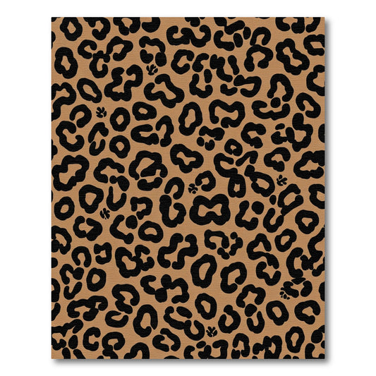 Classic Brown Black Leopard Spots Rug