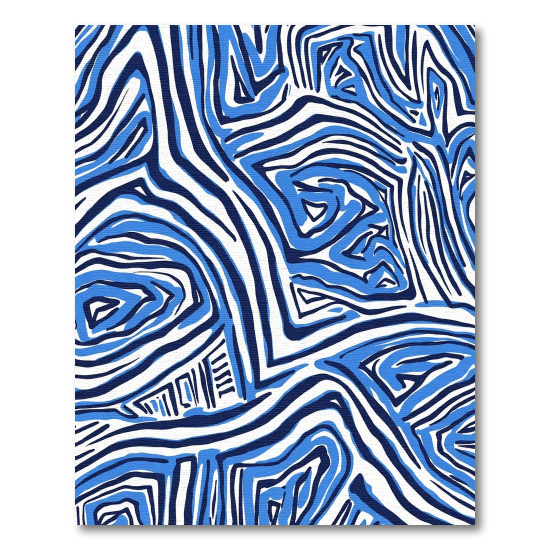 Modern Blue White Abstract Stripe Rug