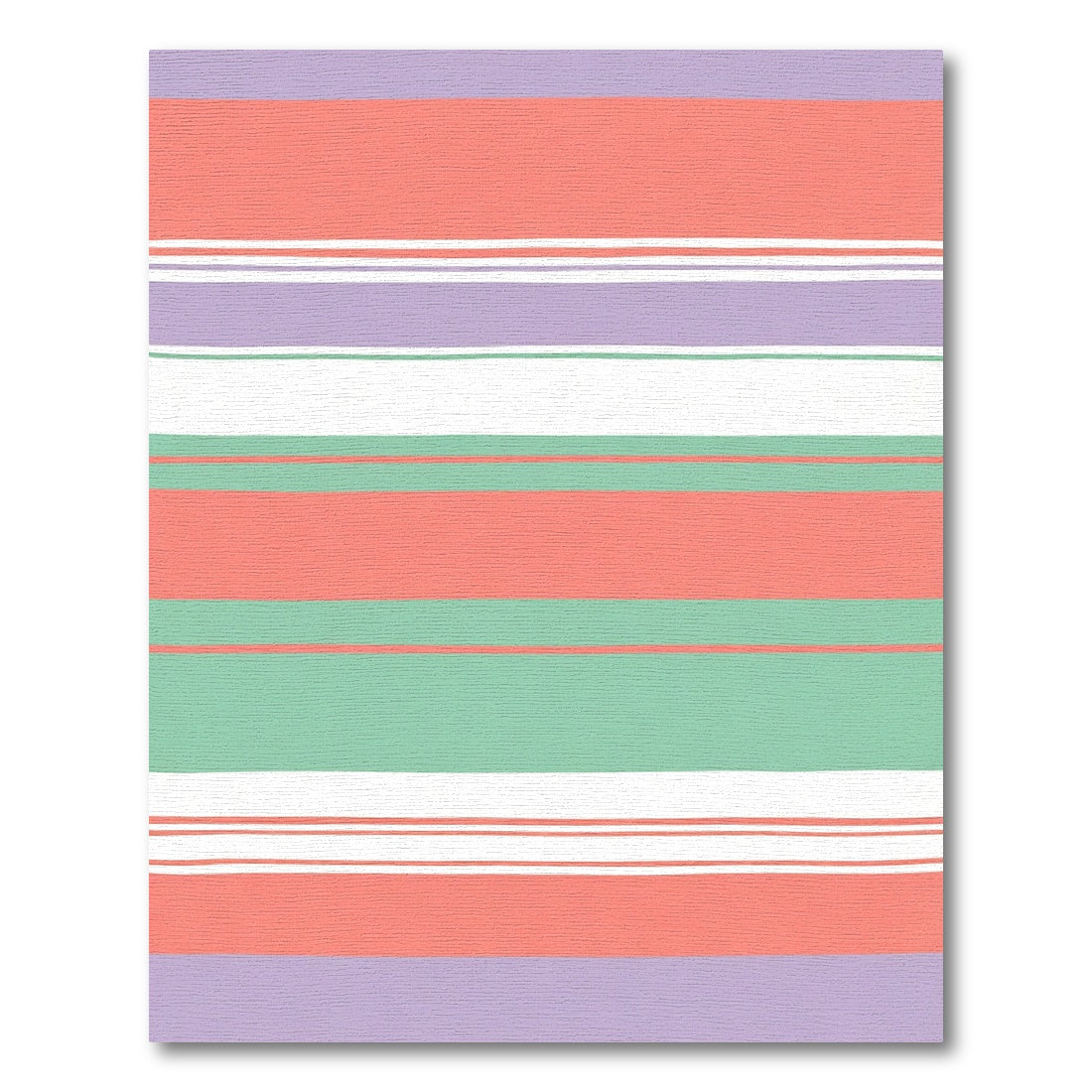 Coral Lavender Mint Stripe Arrangement Rug