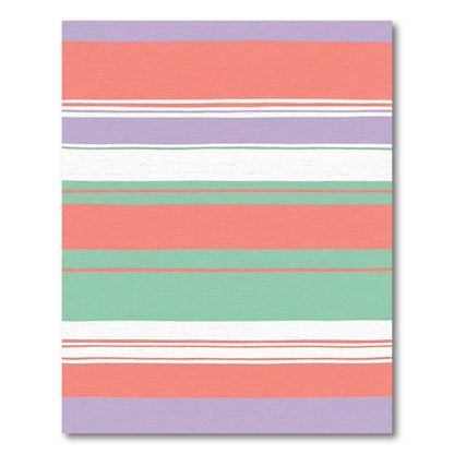 Coral Lavender Mint Stripe Arrangement Rug