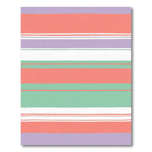 Coral Lavender Mint Stripe Arrangement Rug