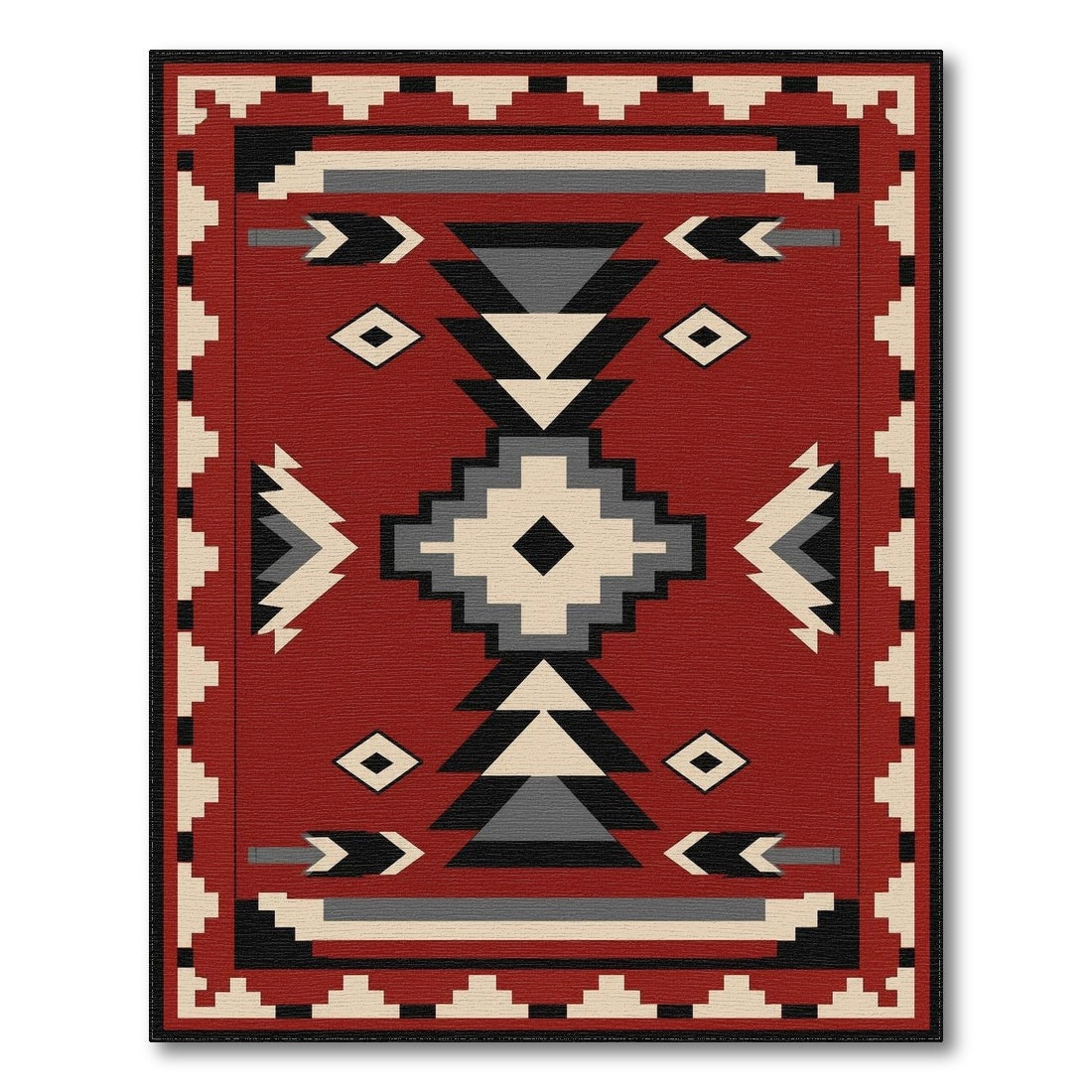 Red Geometric Red Heritage Tribal Geometric Area Rug
