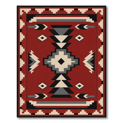 Red Geometric Red Heritage Tribal Geometric Area Rug