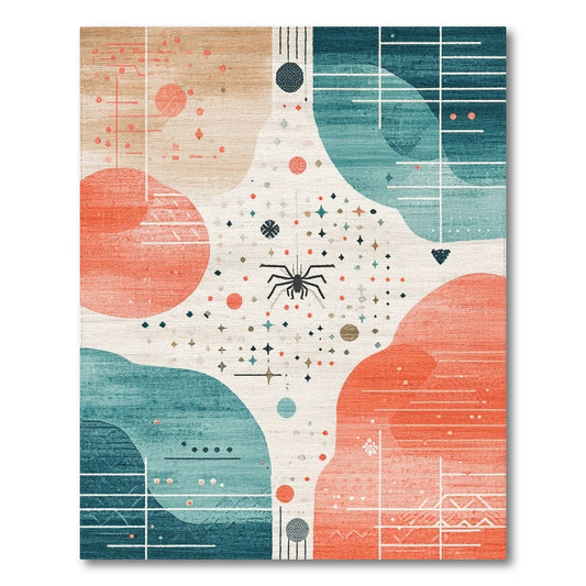 Abstract Spider Geometric Area Rug