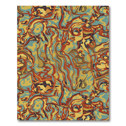 Psychedelic Swirl Fire Amber Rug