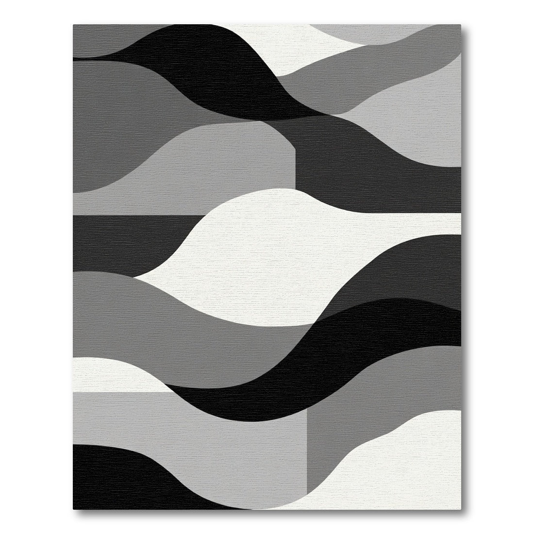 Monochrome Abstract Wavy Layers Rug