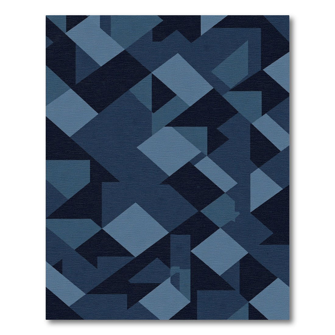 Modern Navy Geometric Interlocking Shapes Rug