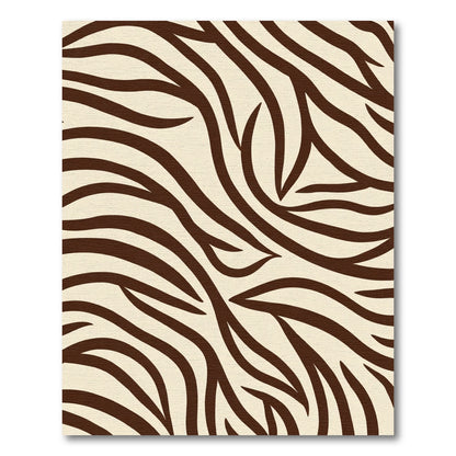 Brown Cream Zebra Stripe Rug