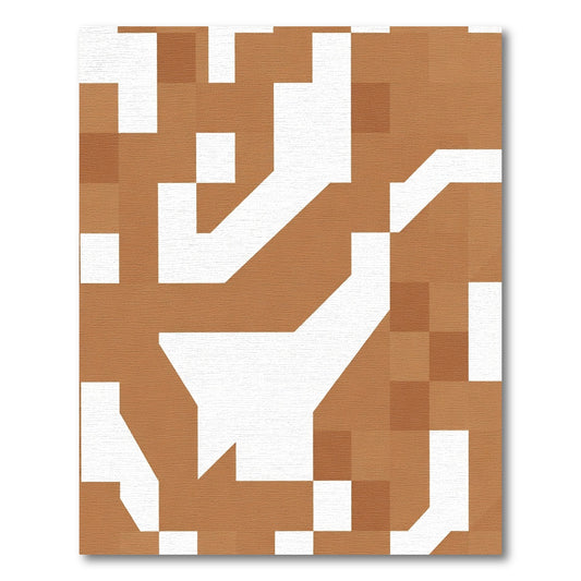 Earthy Terracotta Geometric Abstract Rug