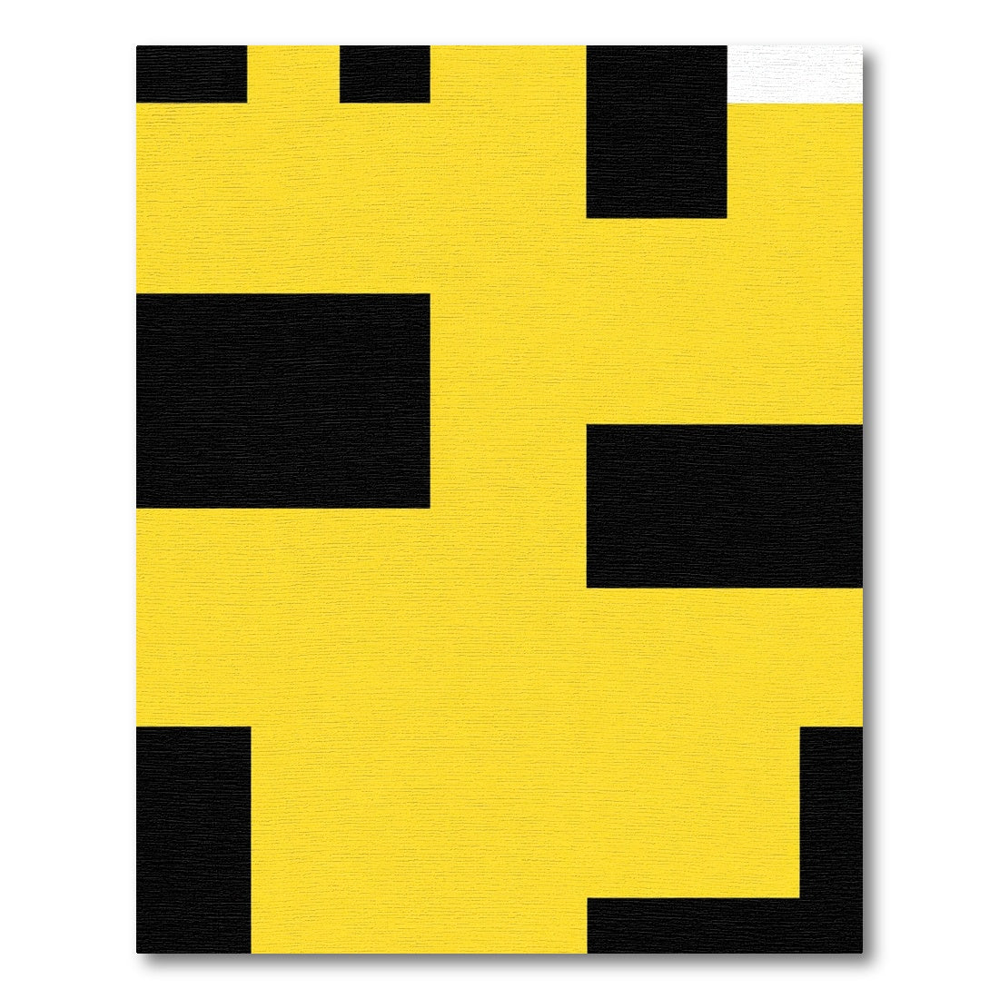 Geometric Block Yellow Black Rug