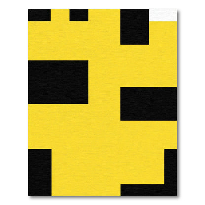 Geometric Block Yellow Black Rug