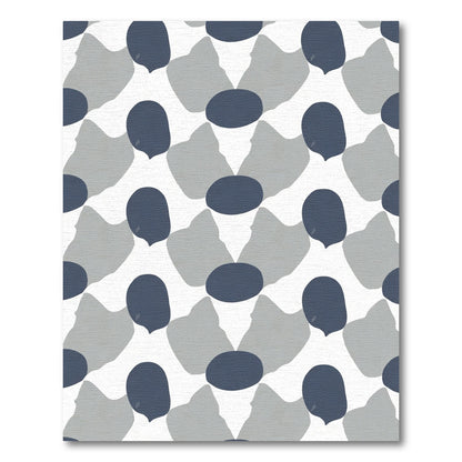 Abstract Dark Blue Slate Shapes Rug