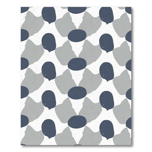 Abstract Dark Blue Slate Shapes Rug