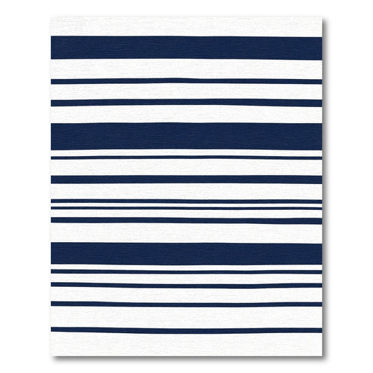 Classic Navy White Stripe Rug