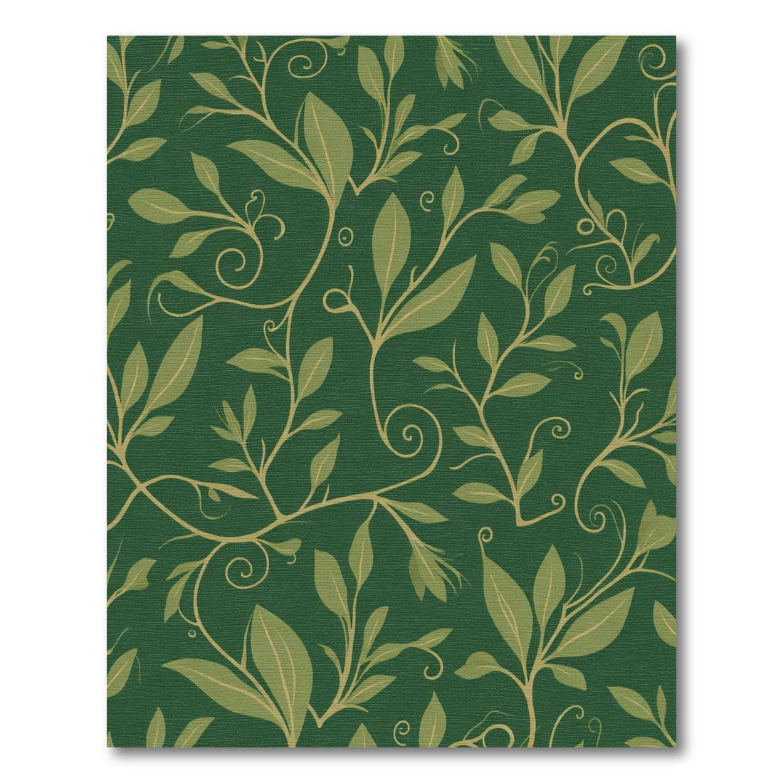 Emerald Green Leafy Vine Swirl Rug