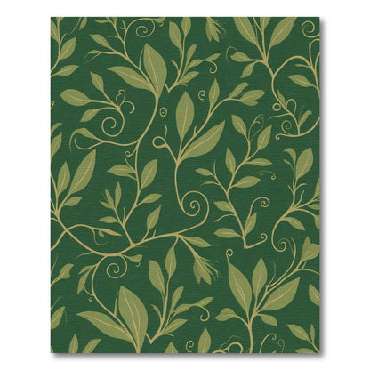 Emerald Green Leafy Vine Swirl Rug