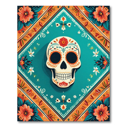 Heritage Tribal Vibrant Sugar Skull Floral Area Rug