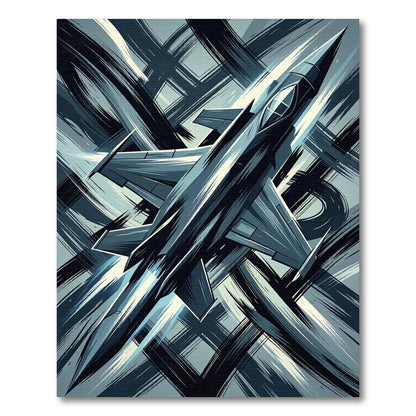 Bold Blue Jet Abstract Brush Strokes Rug