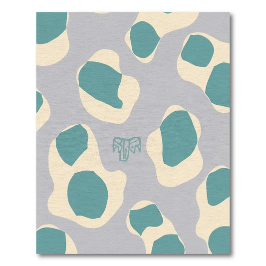 Organic Teal Ivory Abstract Terrain Rug