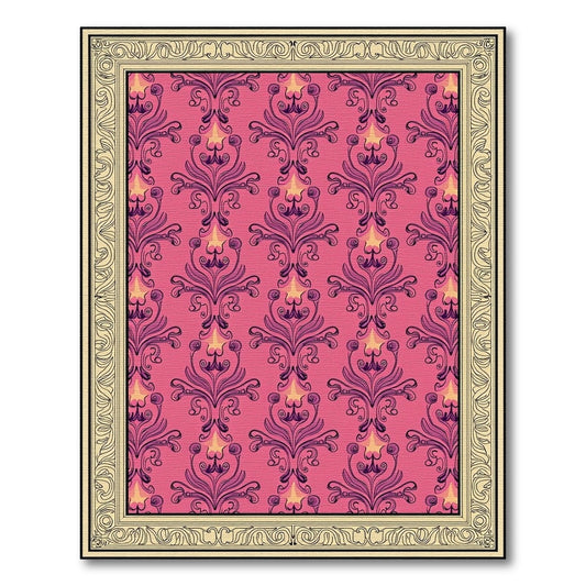 Pink Floral Medallion Art Deco Rug