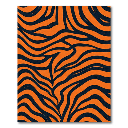 Bold Orange Black Stripe Texture Rug