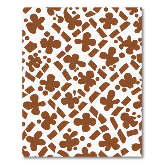 Brown Clover Splatter Abstract Rug